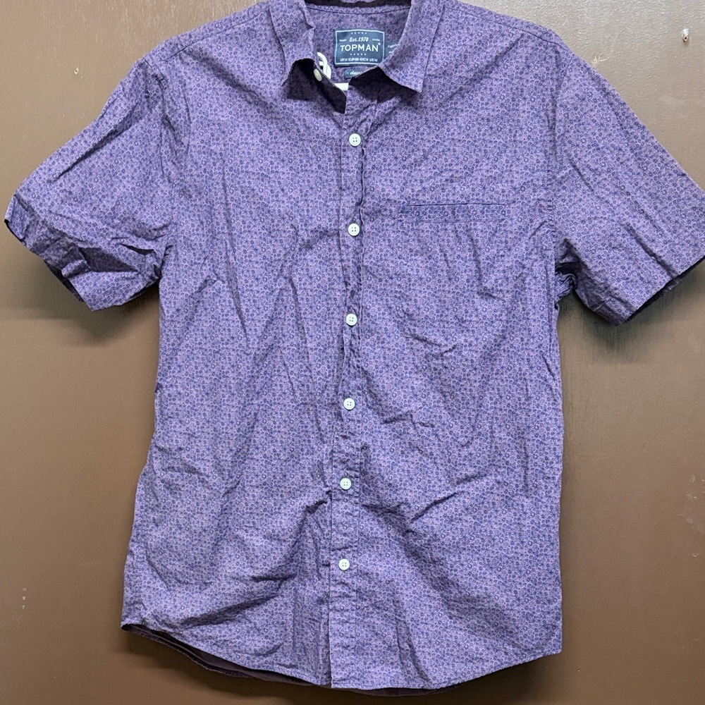 Topman Purple Patterned Button Down Shirt - image 1